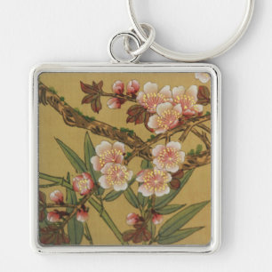 Vintage Kirschblüten Asiatische Japanische Blumen Schlüsselanhänger