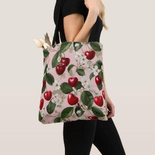Vintage-Kirschblüten-Botanik-Rosa-Rot-Muster