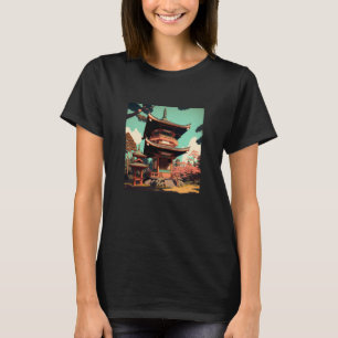 Vintage-Kirschblüten-Holzschnitt-Japanische Grafik T-Shirt