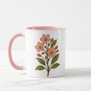 Vintage-Kirschblüten-Rosa-Kaffeebecher und Teetass Tasse