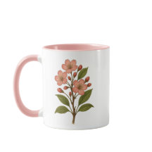 Vintage-Kirschblüten-Rosa-Kaffeebecher und Teetass
