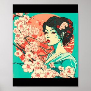 Vintage-Kirschblüten-Sakura-Japanische Kunst Anime Poster
