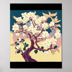 Vintage-Kirschblüten-Sakura-Japanische Kunst Anime Poster