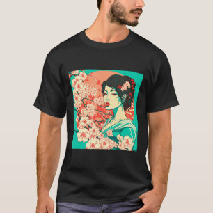 Vintage-Kirschblüten-Sakura-Japanische Kunst Anime T-Shirt