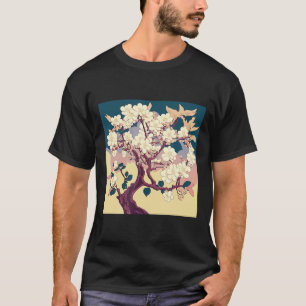 Vintage-Kirschblüten-Sakura-Japanische Kunst Anime T-Shirt