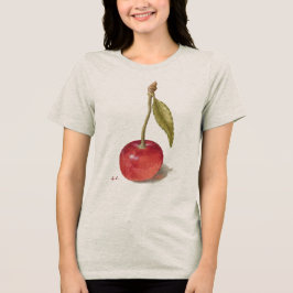 Vintage-Kirsche-Spaß-Illustration Grafik Tri-Blend Shirt