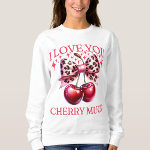 Vintage Kirsche und rosa Bogen Frauen Sweatshirt
