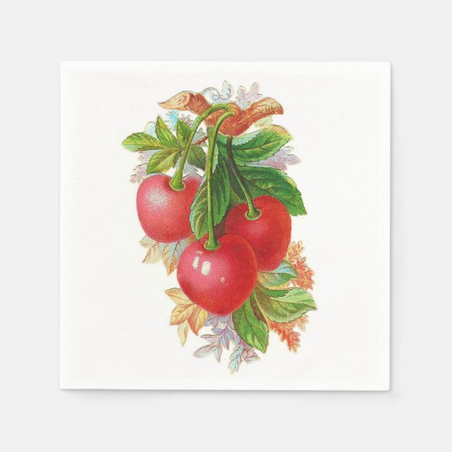 Vintage Kirschen Serviette (Vorderseite)