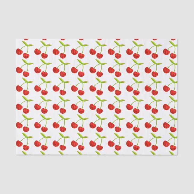 Vintage Kirschillustration Seidenpapier (Vorderseite)
