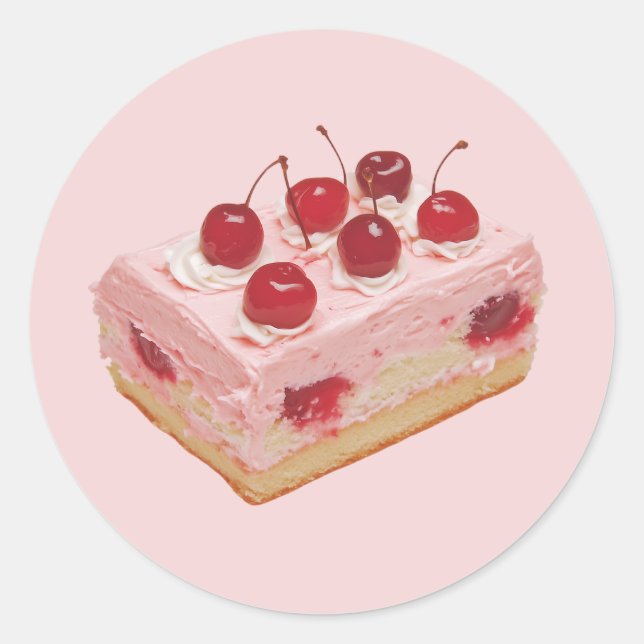 Vintage-Kirschkuchen Runder Aufkleber (Vorderseite)