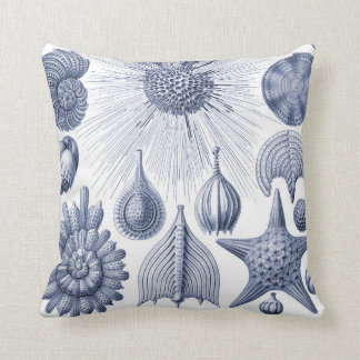 Vintage-Kissen mit Illustration in Blau und Weiß i Kissen