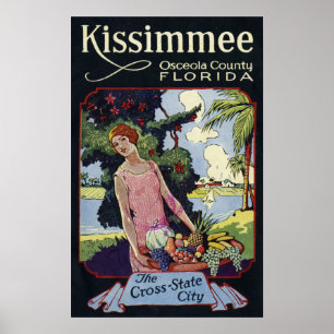 Vintage Kissimmee Osceola County Florida Reise Poster