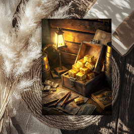 Vintage Kiste mit  Goldbarren Western Seidenpapier