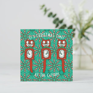 Vintage Kit Kat Uhren Weihnachts-Flat Card