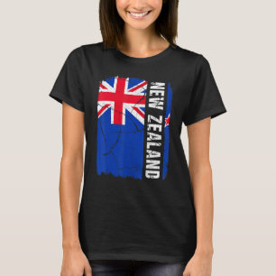 Vintage Kiwi Flag Neuseeland Pride Roots Heritage T-Shirt