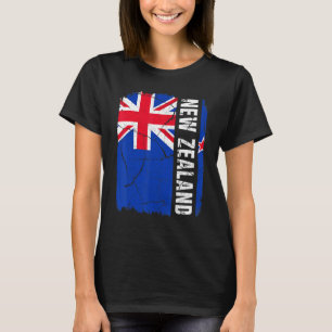 Vintage Kiwi-Flagge Neuseeland Stolz Wurzeln Erbe T-Shirt
