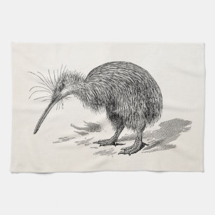 Vintage Kiwi-Vogel Antik-Vögel-Schablone Handtuch
