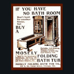 Vintage Klappbadewanne (selbsterhitzt!) und Kopie Poster<br><div class="desc">Diese tolle alte Anzeige ergänzt die Badezimmerdekoration!</div>