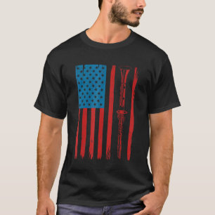 Vintage Klarinette Amerikanische Flag Klarinette 4 T-Shirt