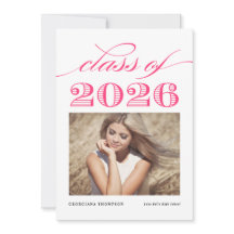 Vintage Klasse 2025 Foto Abschluss in Hot Pink