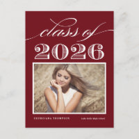 Vintage Klasse des Burgund Foto Abschlusses 2025