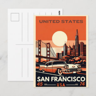 Vintage-Klassiker aus San Francisco, Californiac g Postkarte