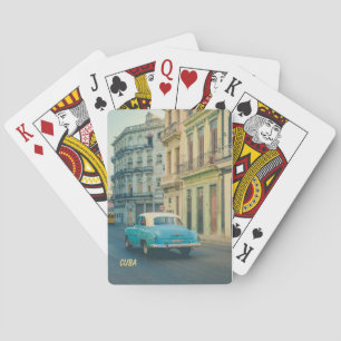 Vintage Klassiker Auto Havanna Kuba Straßenfotogra Spielkarten