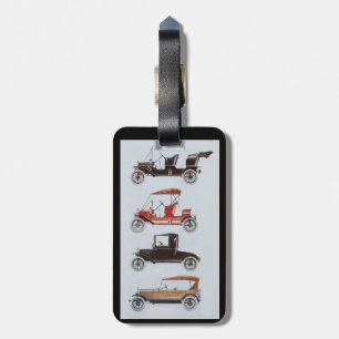VINTAGE-KLASSIKER Autos schwarz weiß rot Gepäckanhänger