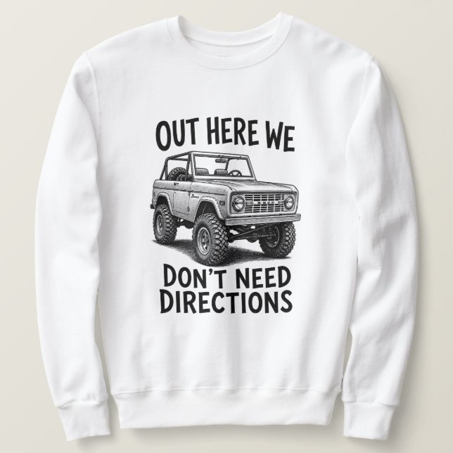 Vintage-Klassiker-Bronco-Offroad-Illustration Sweatshirt (Design vorne)