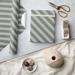 Vintage Klassiker dunkelgrünes Streifenmuster Geschenkpapier