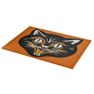 Vintage Klassiker Halloween schwarzes Katzen-Gesic Schneidebrett