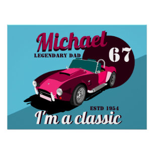 Vintage Klassiker Oldtimer legendärer Vater Name Poster