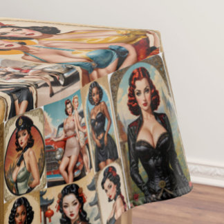 Vintage-Klassiker Pin-up-Girls Kollektion Design Tischdecke