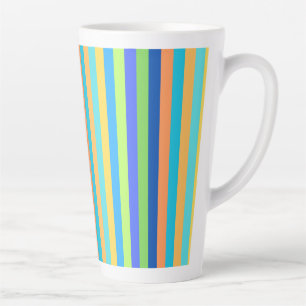 Vintage Klassisch Blau & Orange Regenbogen Streife Milchtasse