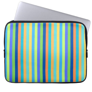 Vintage Klassisch Blau & Orange Regenbogenstreifen Laptopschutzhülle