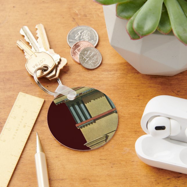 Vintage klassische Architektur, Temple Entablature Schlüsselanhänger (Schreibtisch)