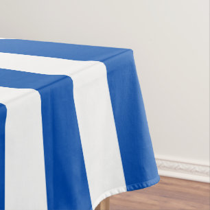 Vintage, klassische, blaue und weiße Streifen Tischdecke