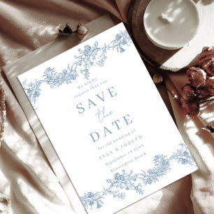 Vintage Klassische Chinoiserie Blumenhochzeit Save The Date