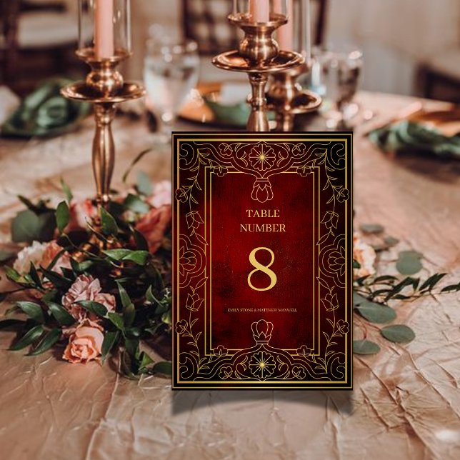 Vintage klassische, einzigartige Hochzeit Tischnummer (Von Creator hochgeladen)