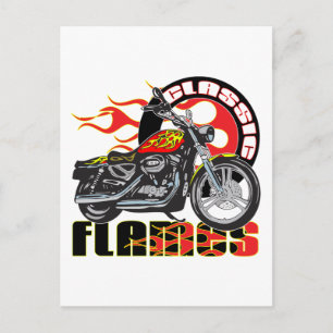 Vintage Klassische Flamm Lackierung Motorrad Postkarte