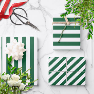 Vintage, klassische Flasche, grün und weiß Streife Geschenkpapier Set