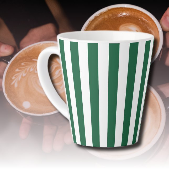 Vintage, klassische Flasche, grün und weiß Streife Milchtasse (Von Creator hochgeladen)