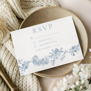 Vintage Klassische Florale Hochzeit  RSVP Karte