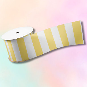 Vintage, klassische, gelbe und weiße Streifen Satinband