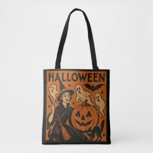 Vintage, klassische Halloween-Hexe, Gespenst & Kür