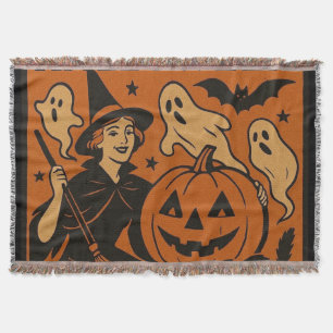 Vintage, klassische Halloween-Hexe, Gespenst & Kür Decke