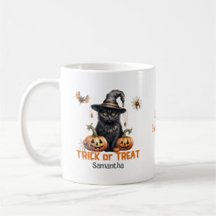 Vintage klassische Halloween-Schwarzkatze Kaffeetasse