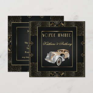 Vintage klassische Hochzeits-Einladung im Gatsby-S Einladung