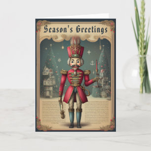 Vintage klassische Holzernährung nach Maß Weihnach Feiertagskarte