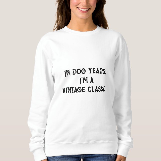 Vintage klassische Hunde Jahre Sweatshirt (Vorderseite)